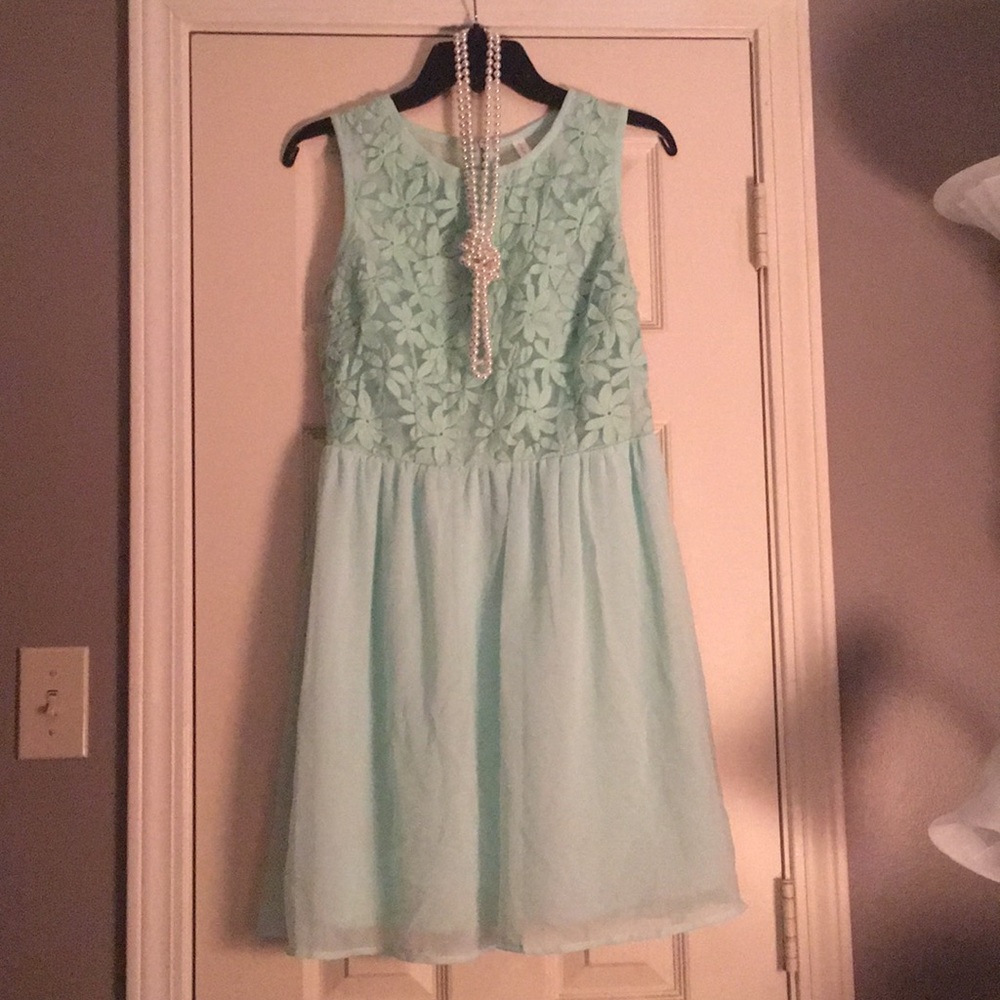 Mint blue/green mini dress